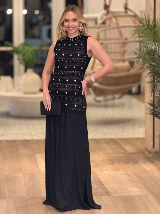 Bree Black Silver Remaches Dress Gala