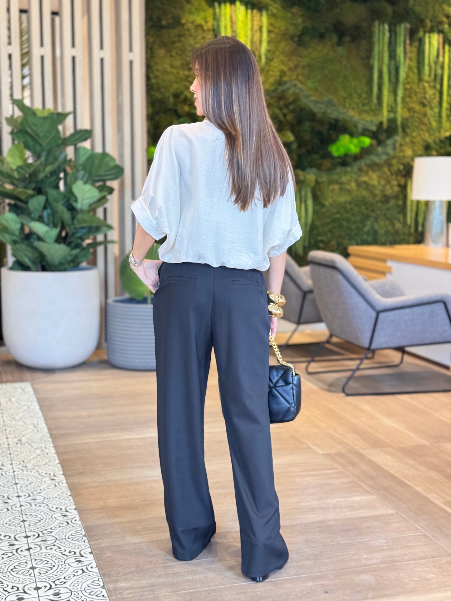 Milka Black/White Border Waist Pants