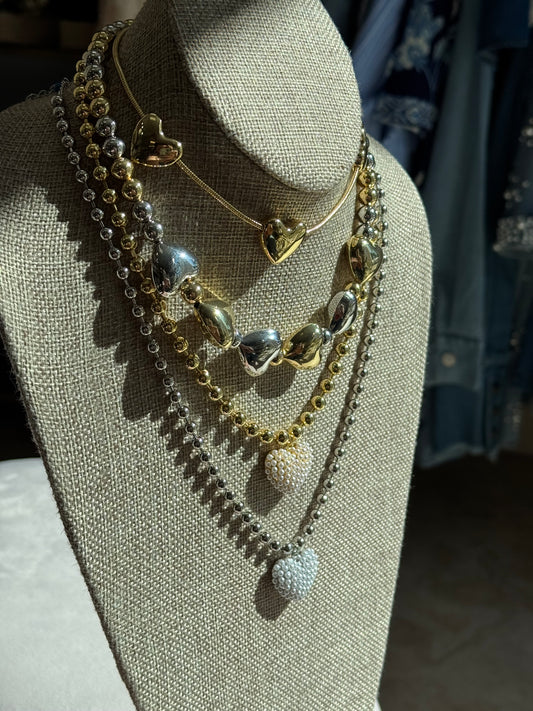 Lovers Garden Multi-Hearts Necklaces