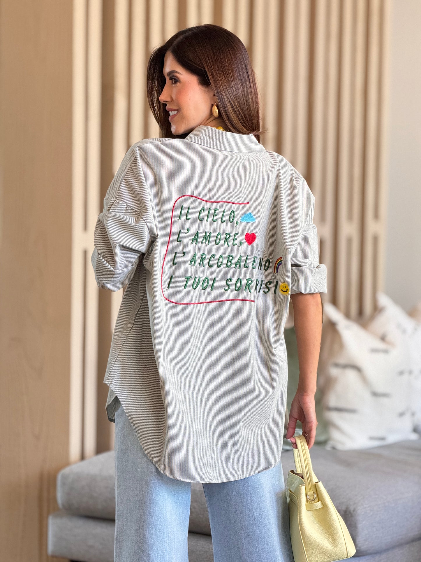 Vienna Gray/White Lines Shirt Top