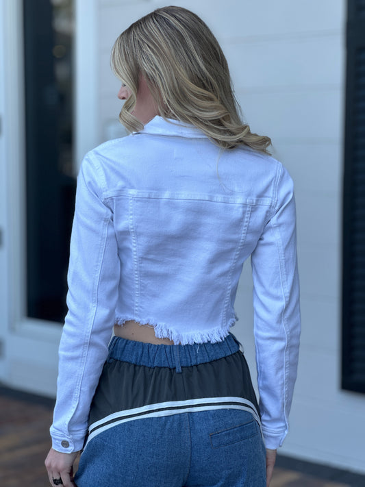 Dolly White Ripped Jacket