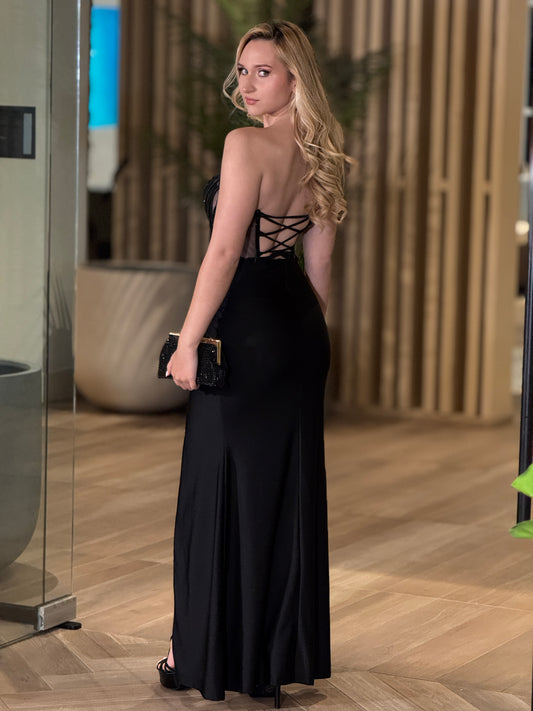 Symphony Black Rhinestone Dress Gala