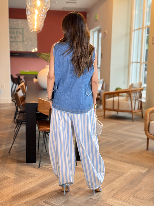 Italy Bolivar Denim Vest Top