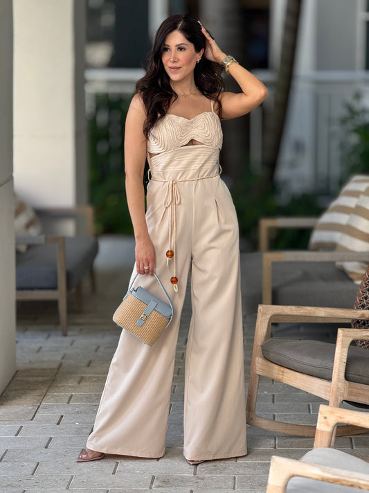 Always Chic Beige Jumpsuit