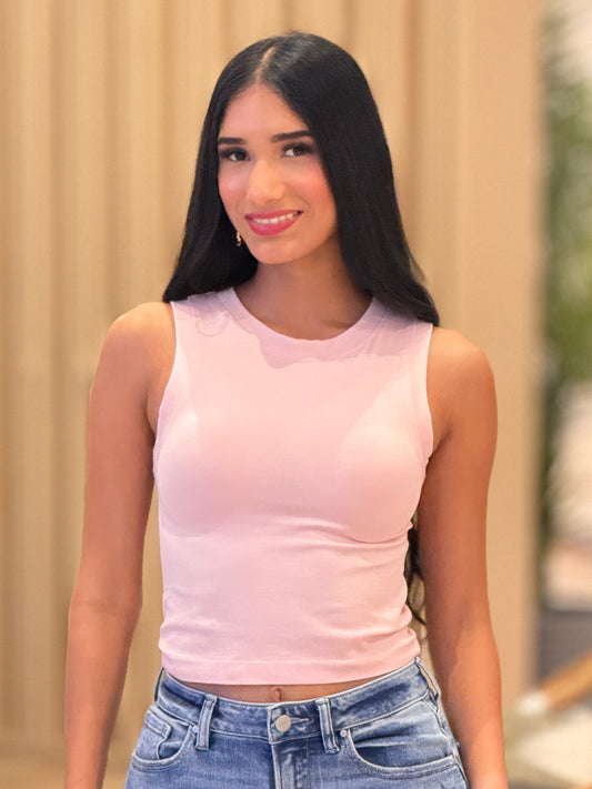 Bellie Pink Lycra Basic Top