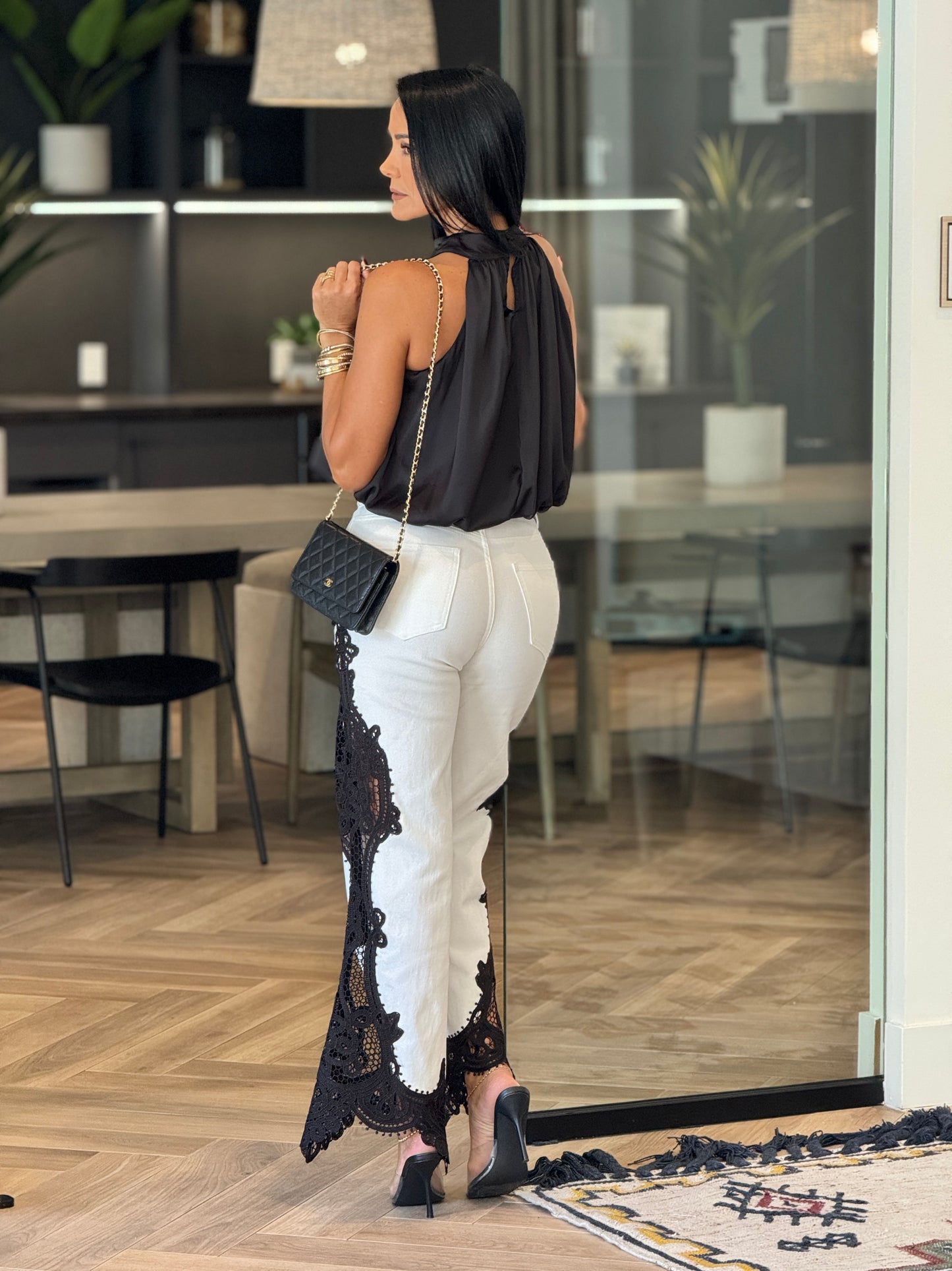 Muy White Denim/Black Torchon Jeans