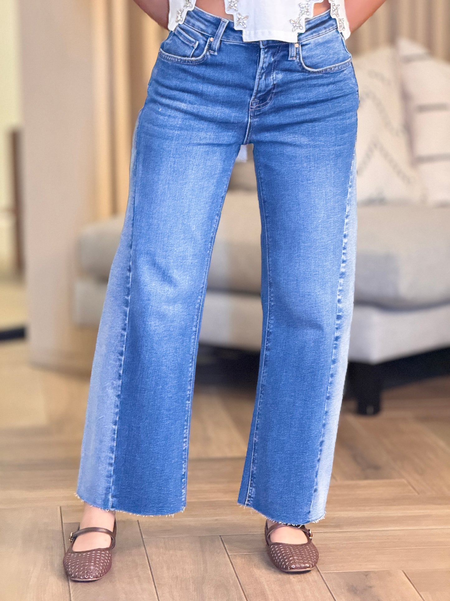 Risen Mid Denim Barrel Jeans