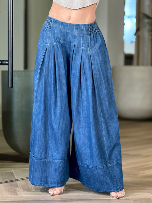 Angelica Denim Palazzo Pants