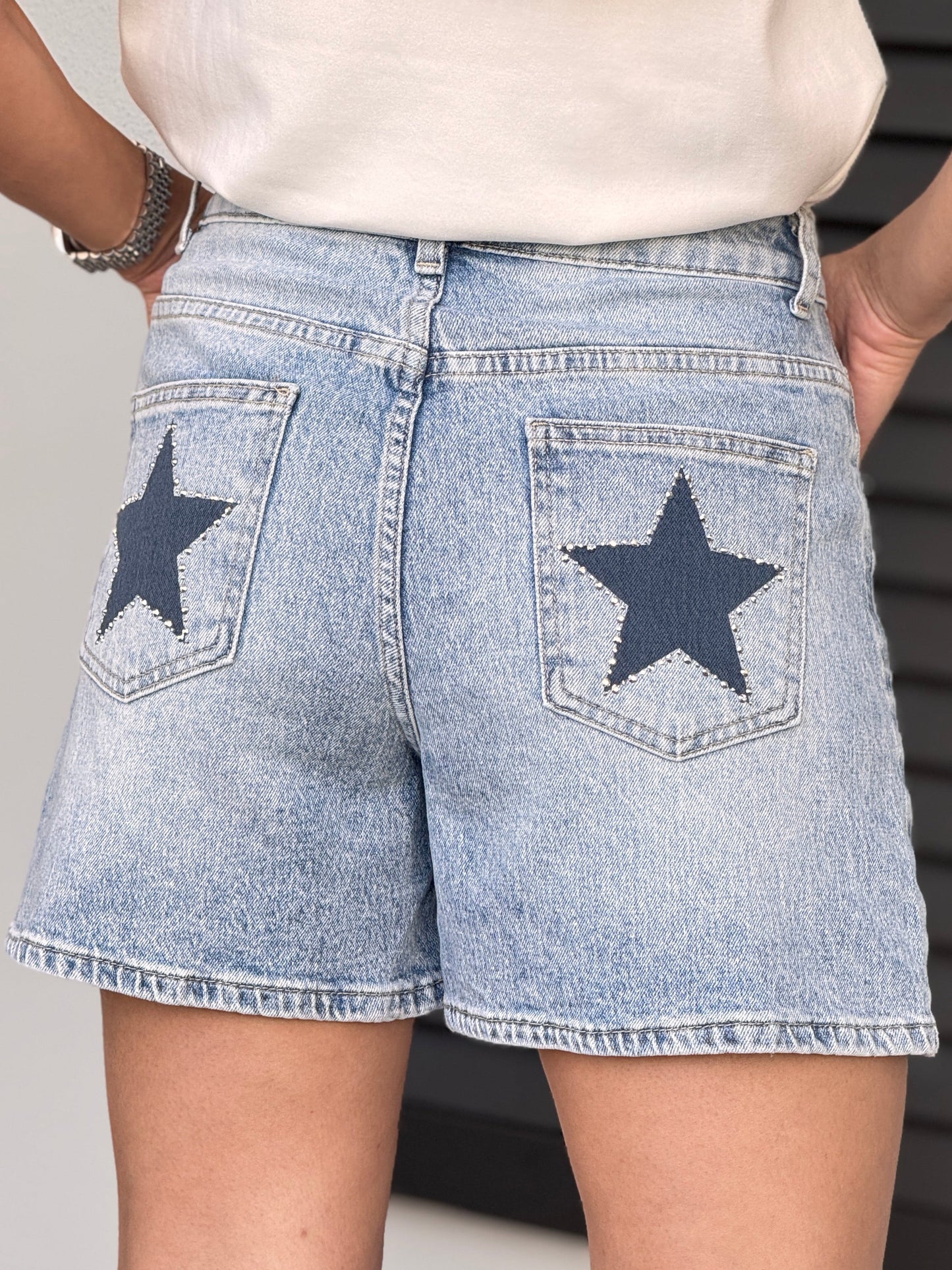 Sarah John Denim Bermuda Shorts