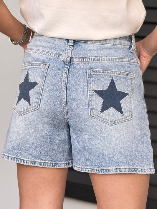 Sarah John Denim Bermuda Shorts