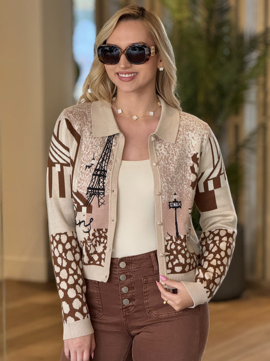 French Park Beige Knitted Top