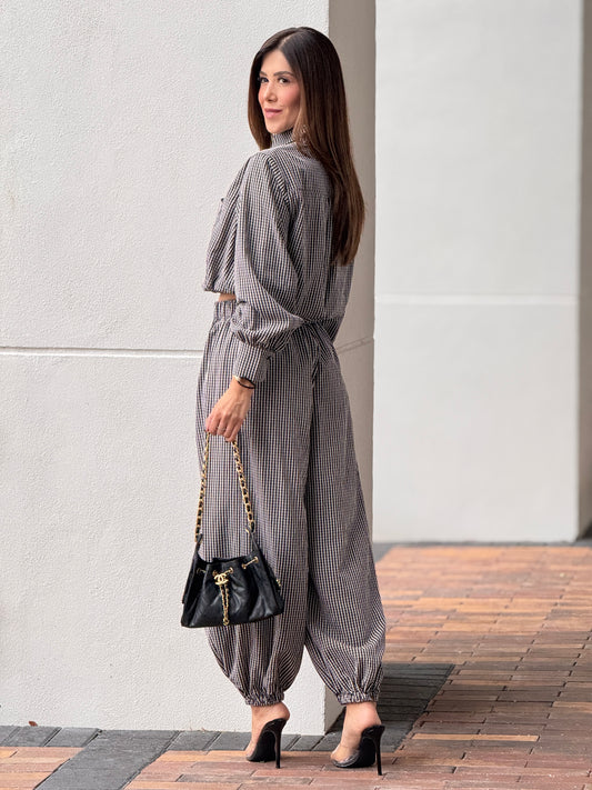 30385 Gaia Black Gingham Set