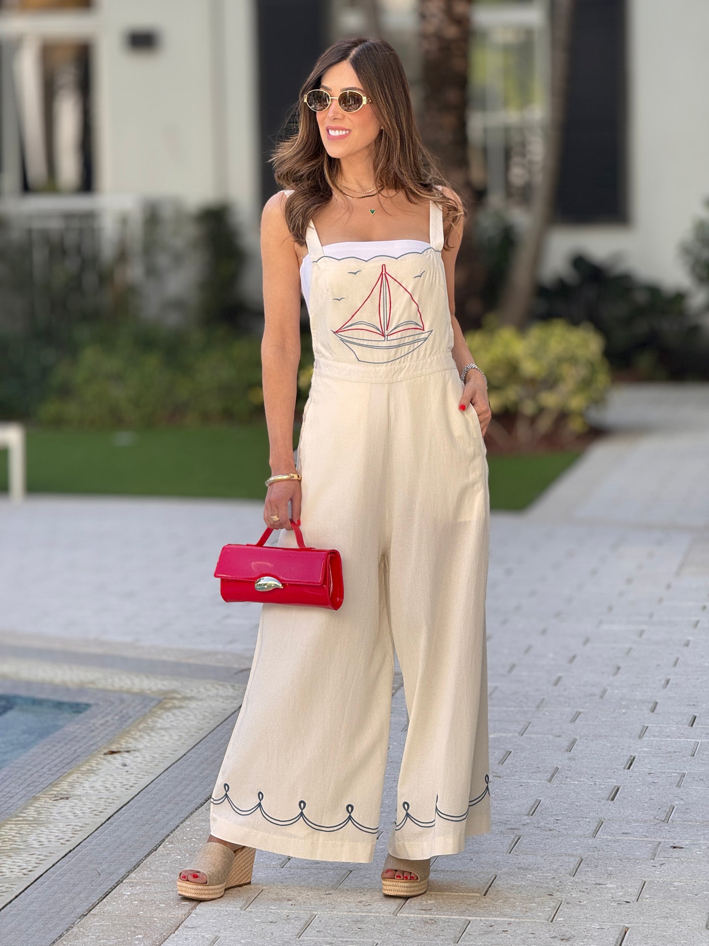 Boat White/Blue/Red Jumpsuit