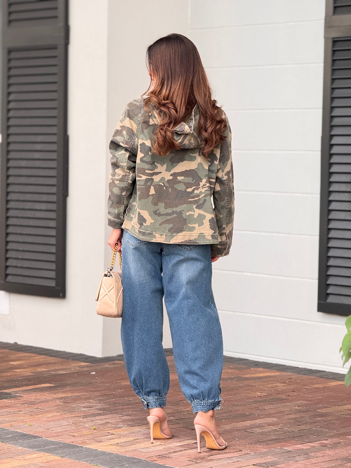 Risen Denim Camouflage Jacket Top