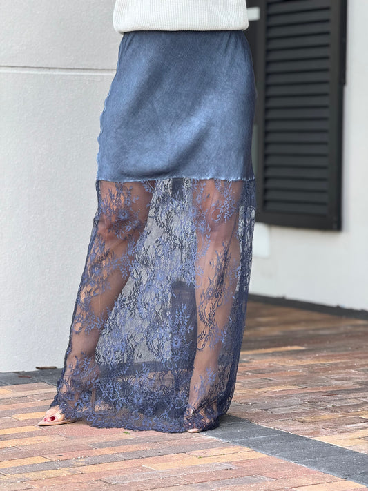 Angelica Blue Lace Skirt