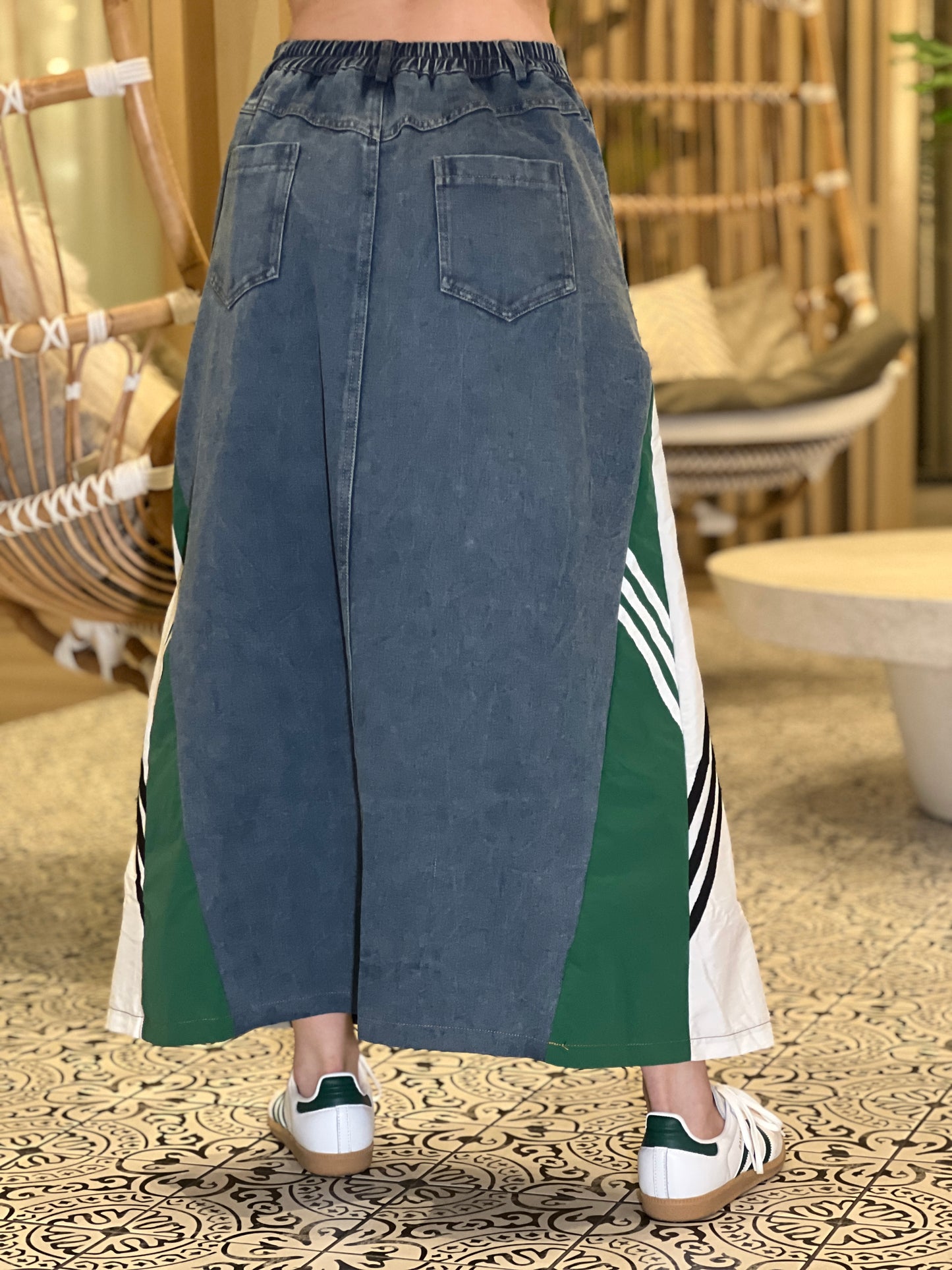 Addie Denim Lines Skirt