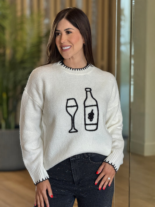 Wine Lover Yvory Sweater Top