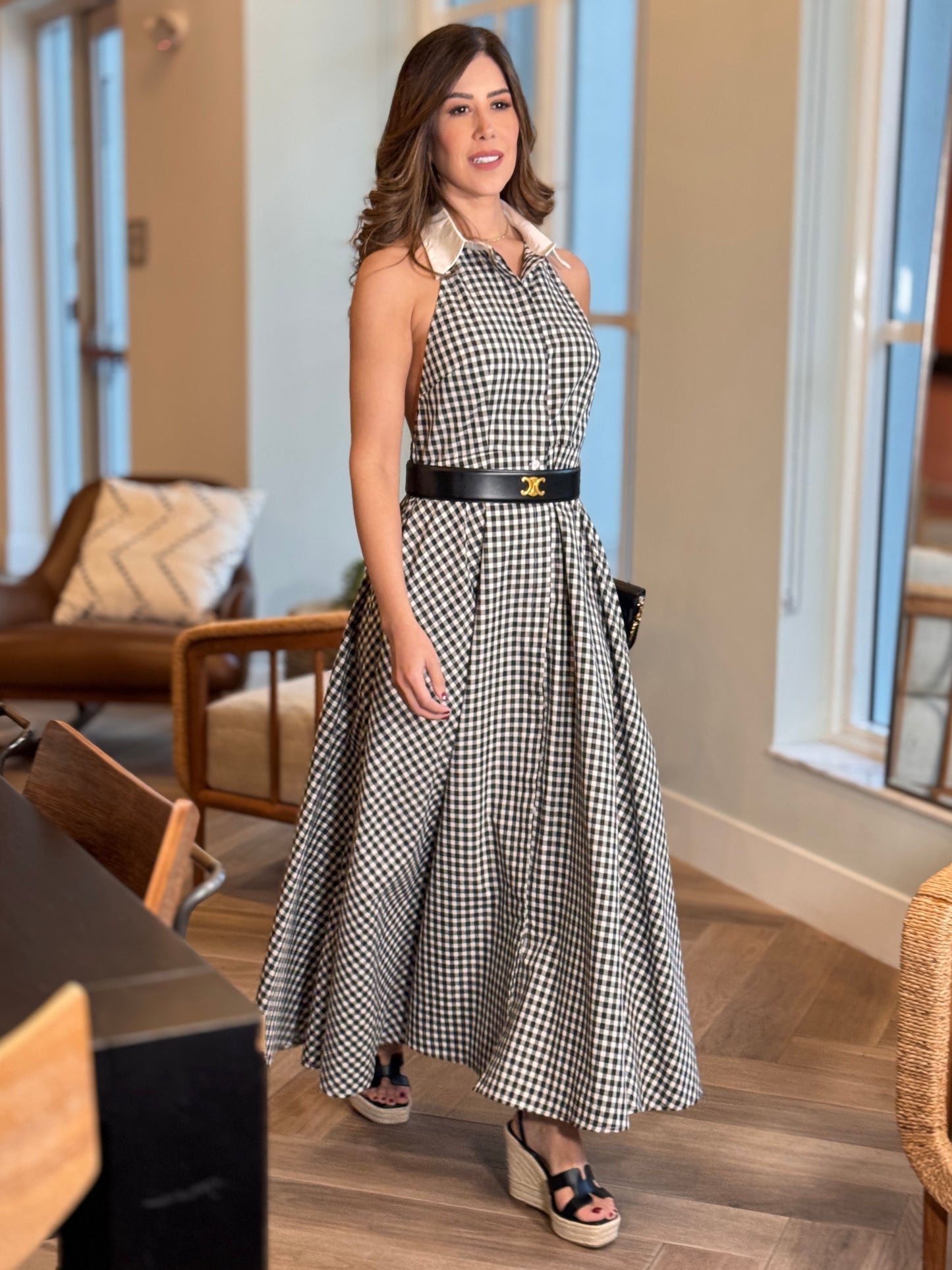 The Gingham Black&White Maxi Dress