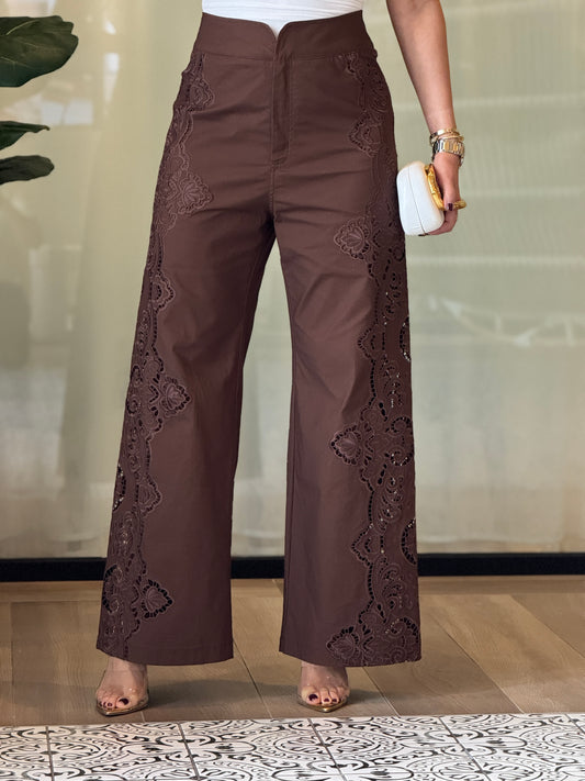 Renata Brown Cutout Pants