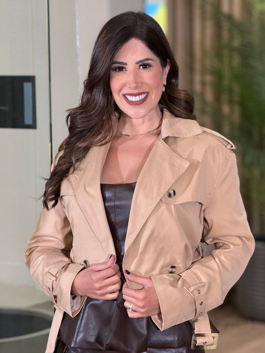 Poem Short Trench Coat Top