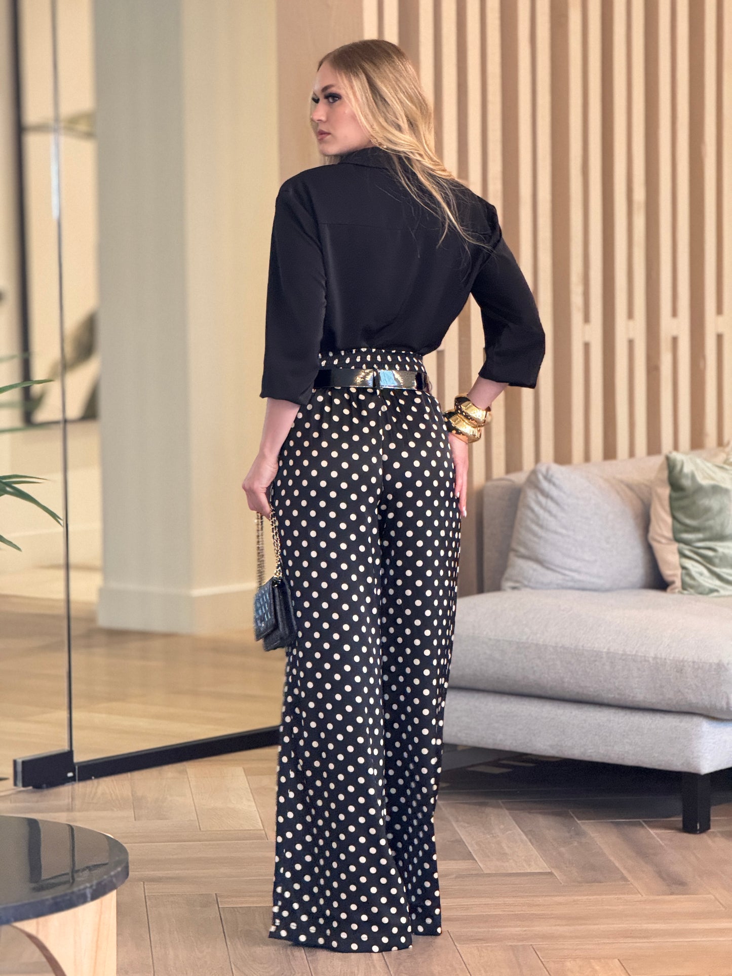 Lovely Black Satin Shirt Top