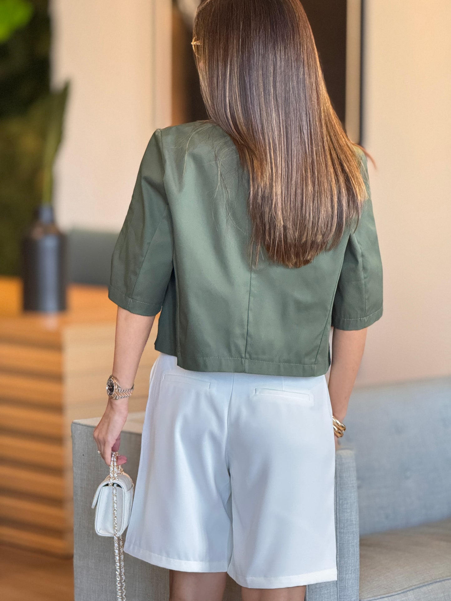 Ovianca White Basic Shorts