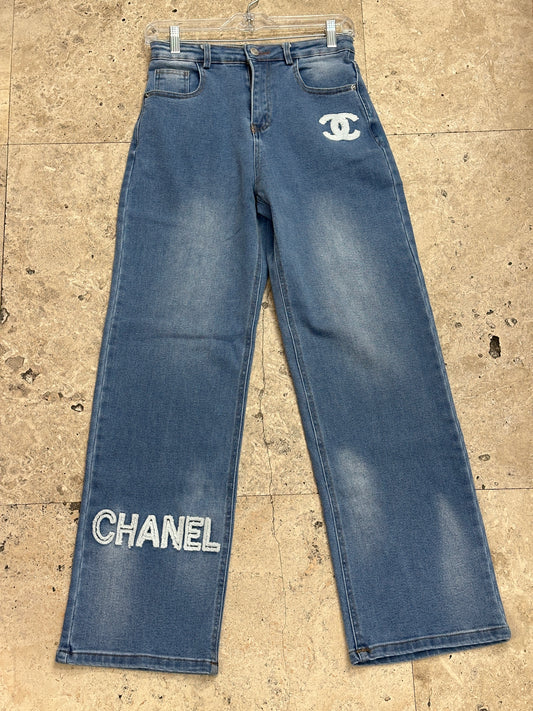 Cece White Logo Jeans