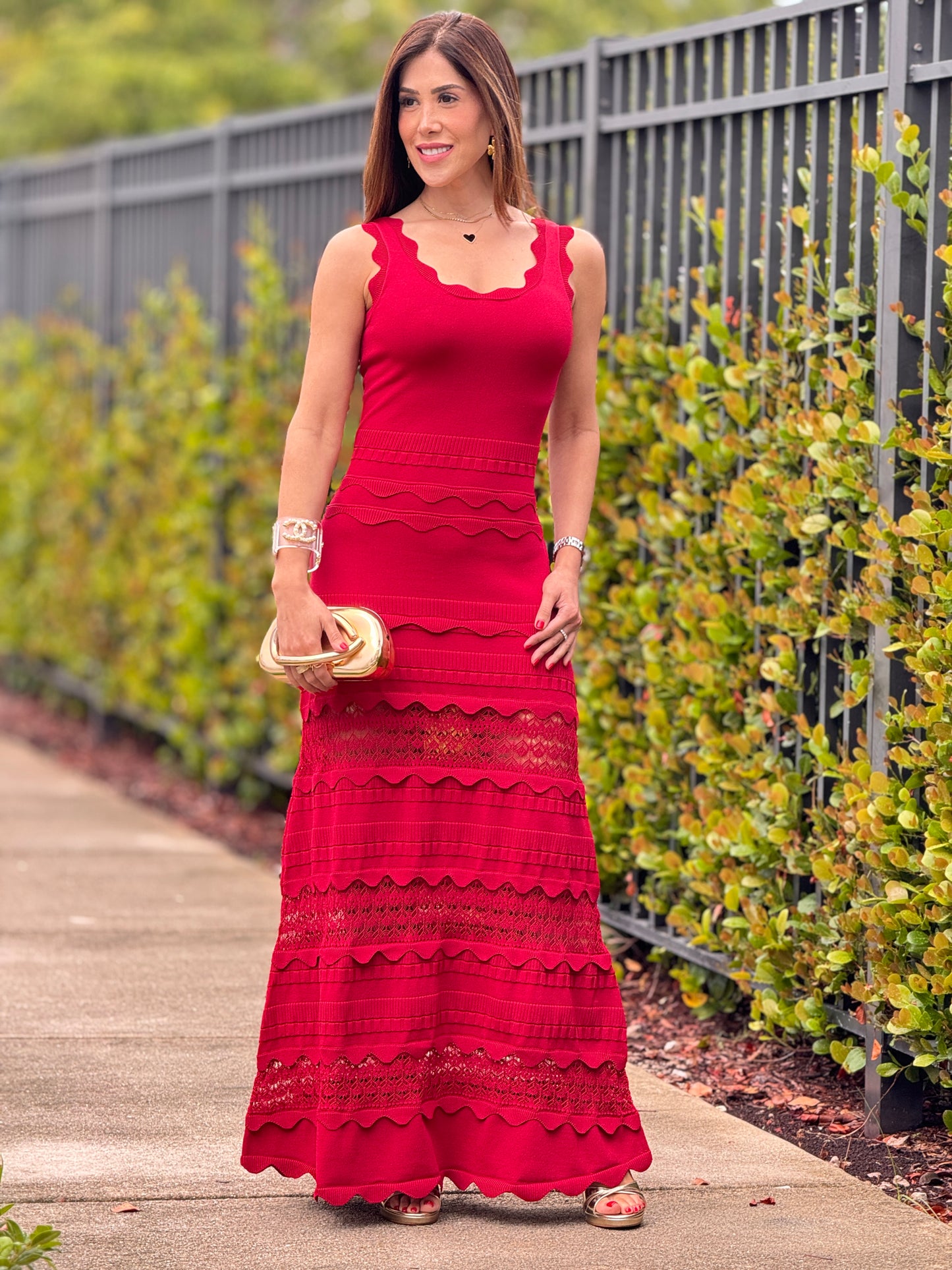 Rivera Cherry Red Knit Dress