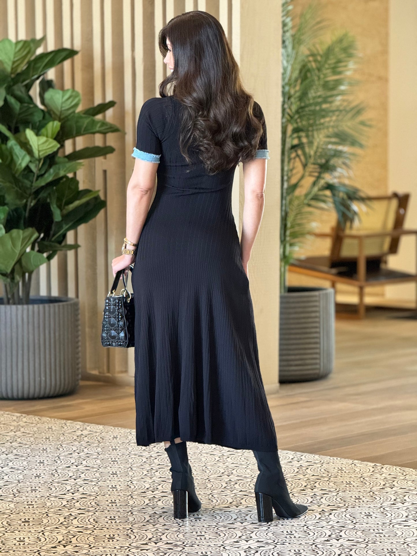 Angelica Black Denim Dress