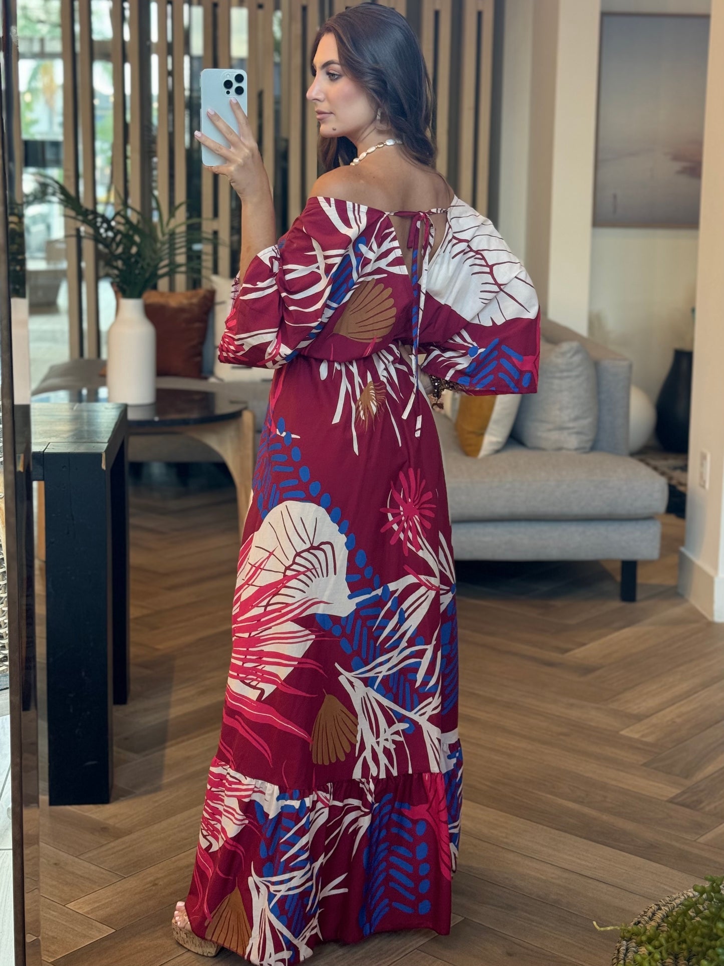 Mariana Red Print Maxi Dress