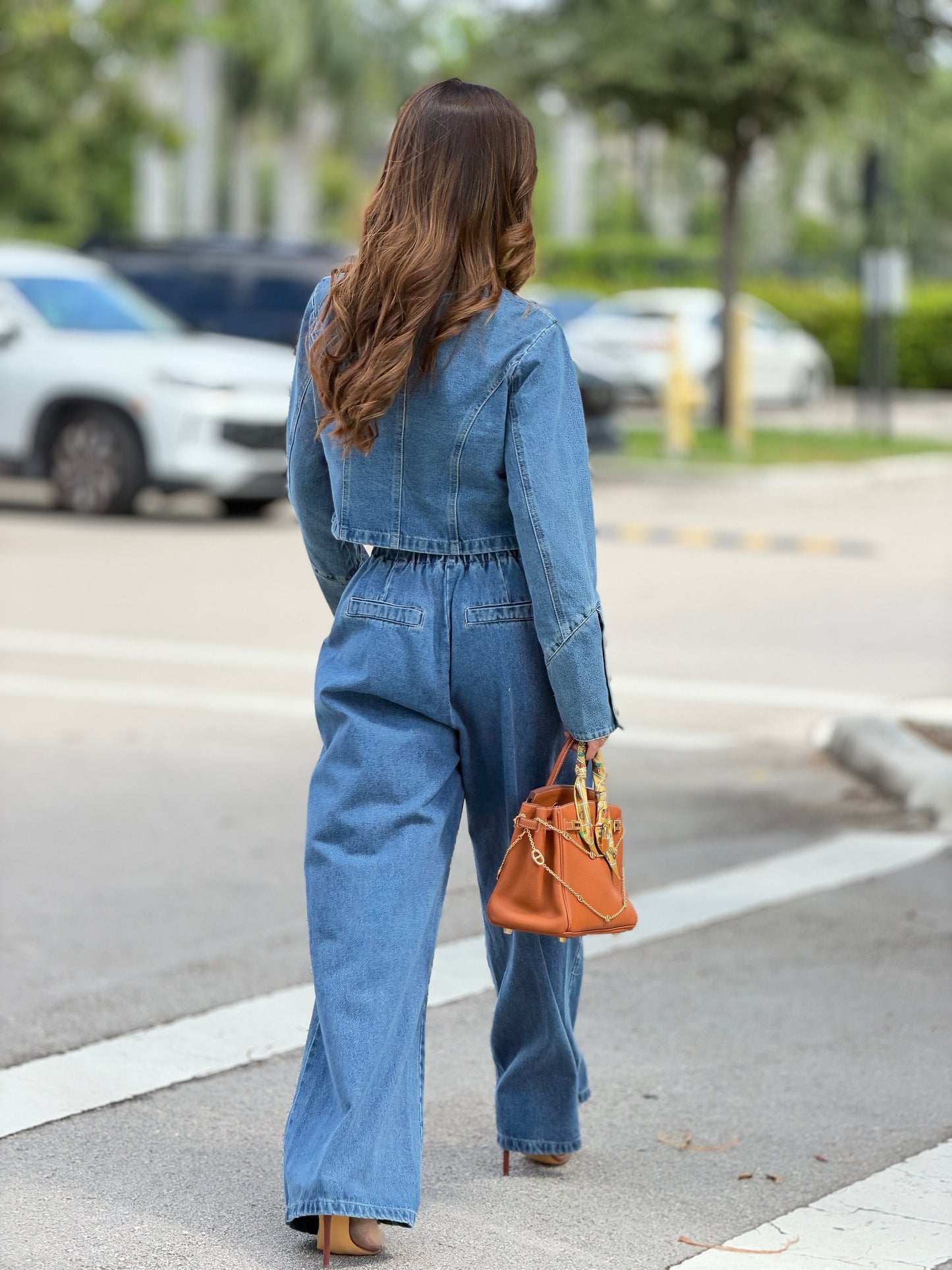 9078 Itoo Denim Lace Napo Set