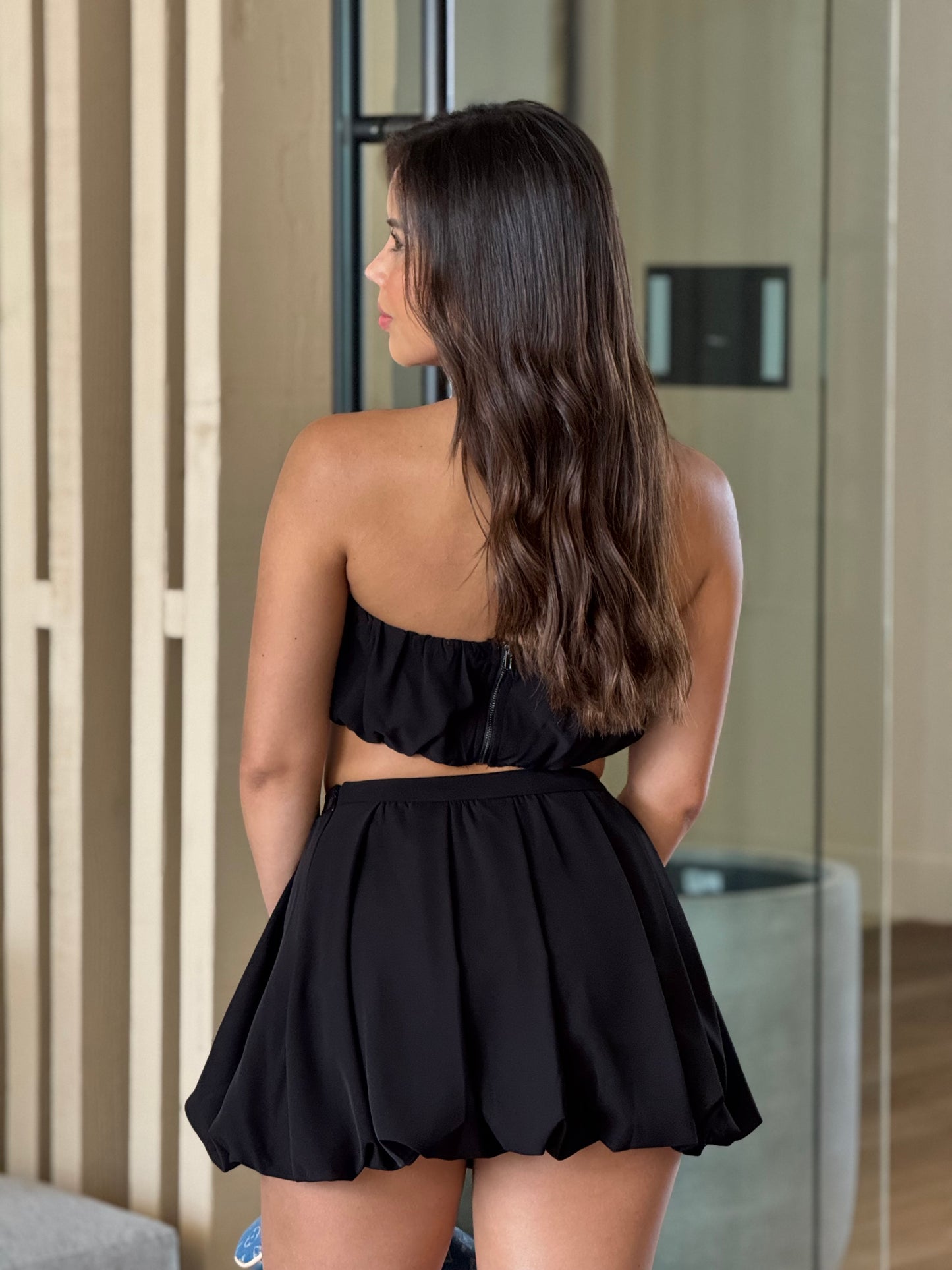 Arizona Black Bubble Skirt Set Gala