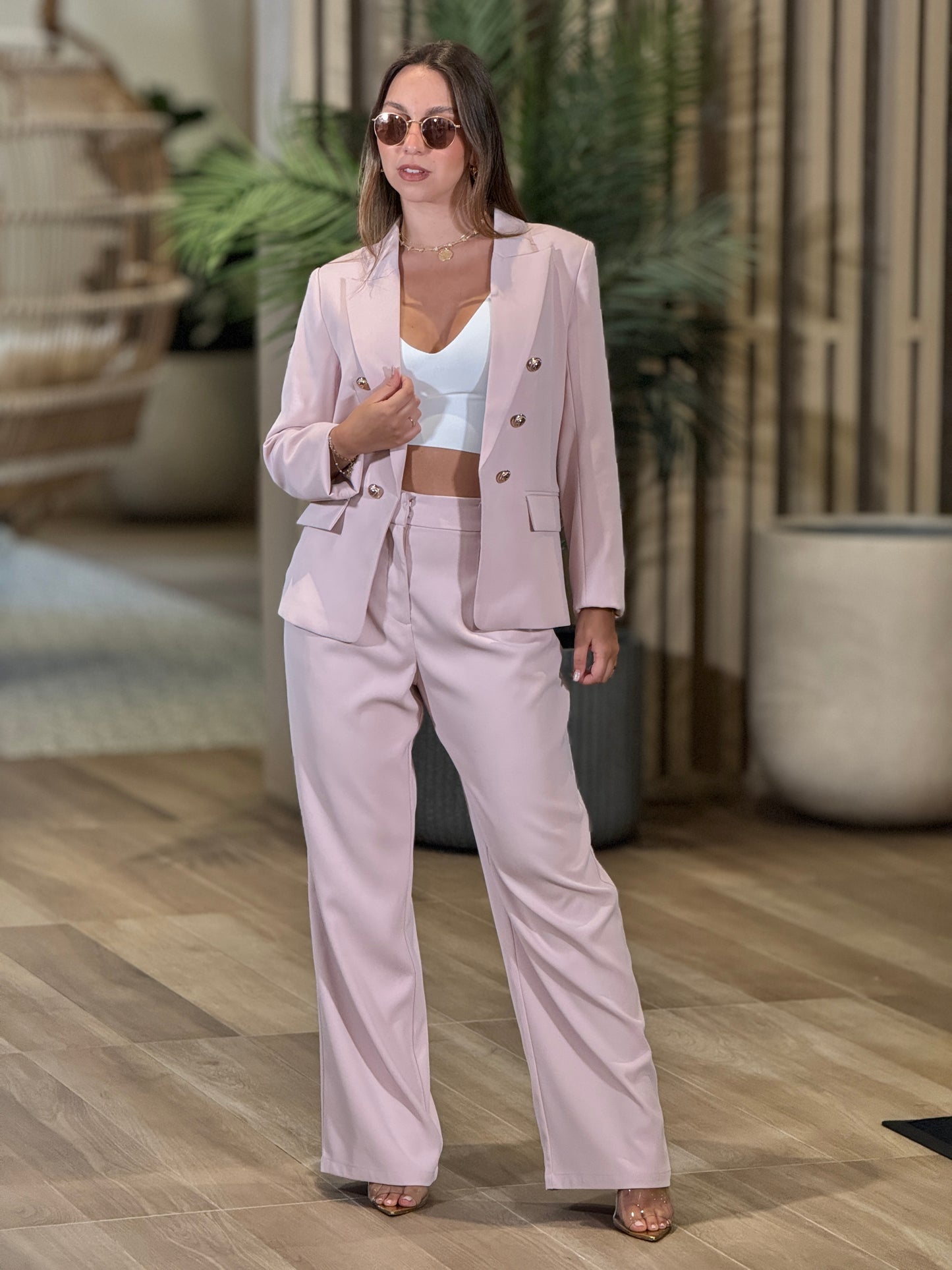 Ovianca Pink Blazer Set