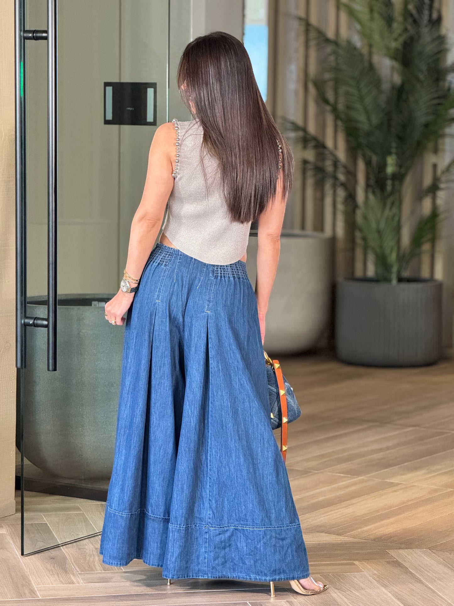 Angelica Denim Palazzo Pants