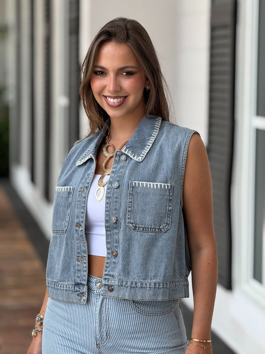 Molly Denim Vest Top