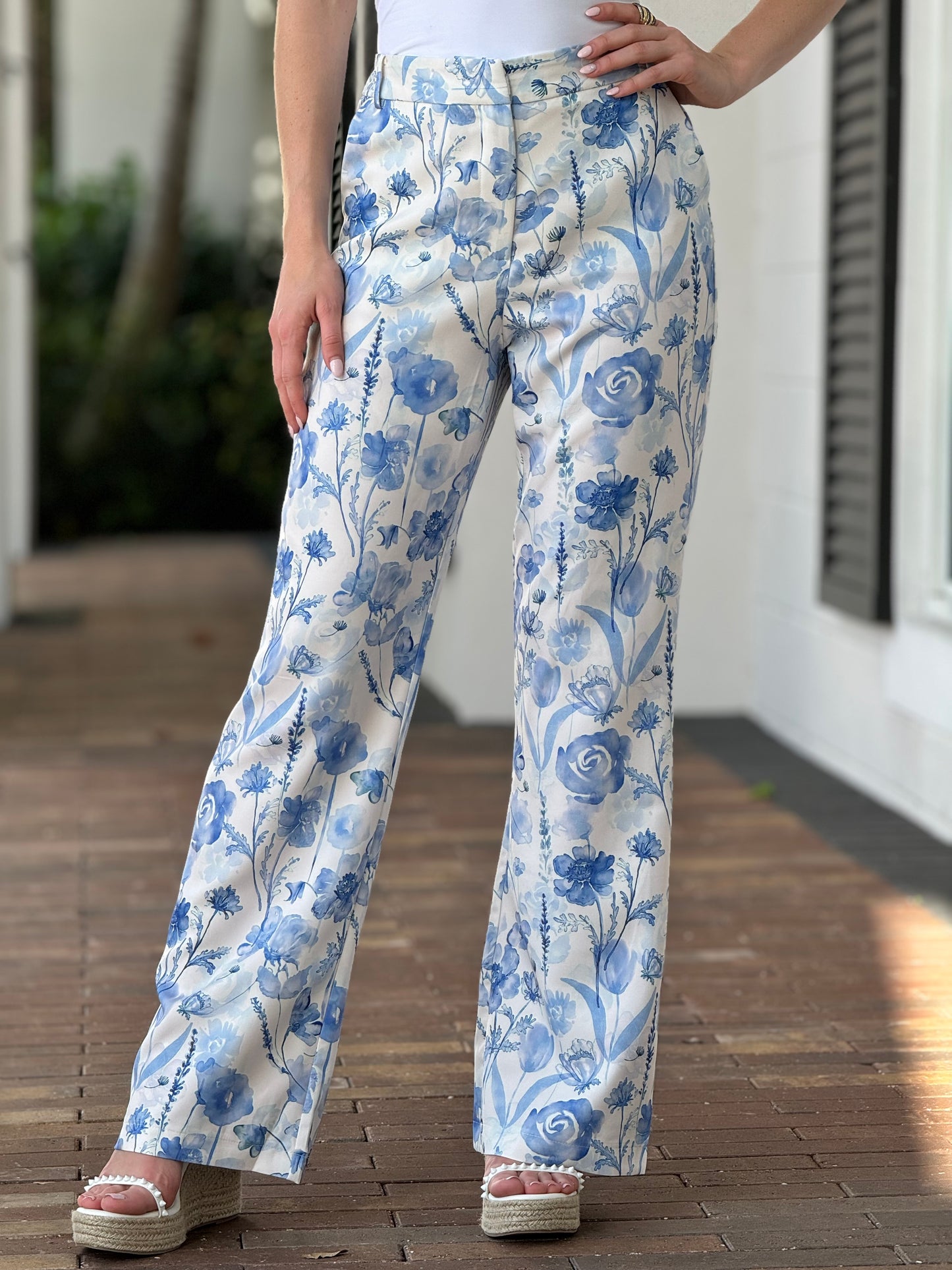 Ovianca Blue Floral Pants