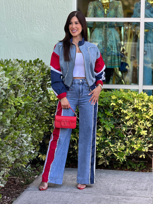 Turkish Red/Blue Denim Sport Set