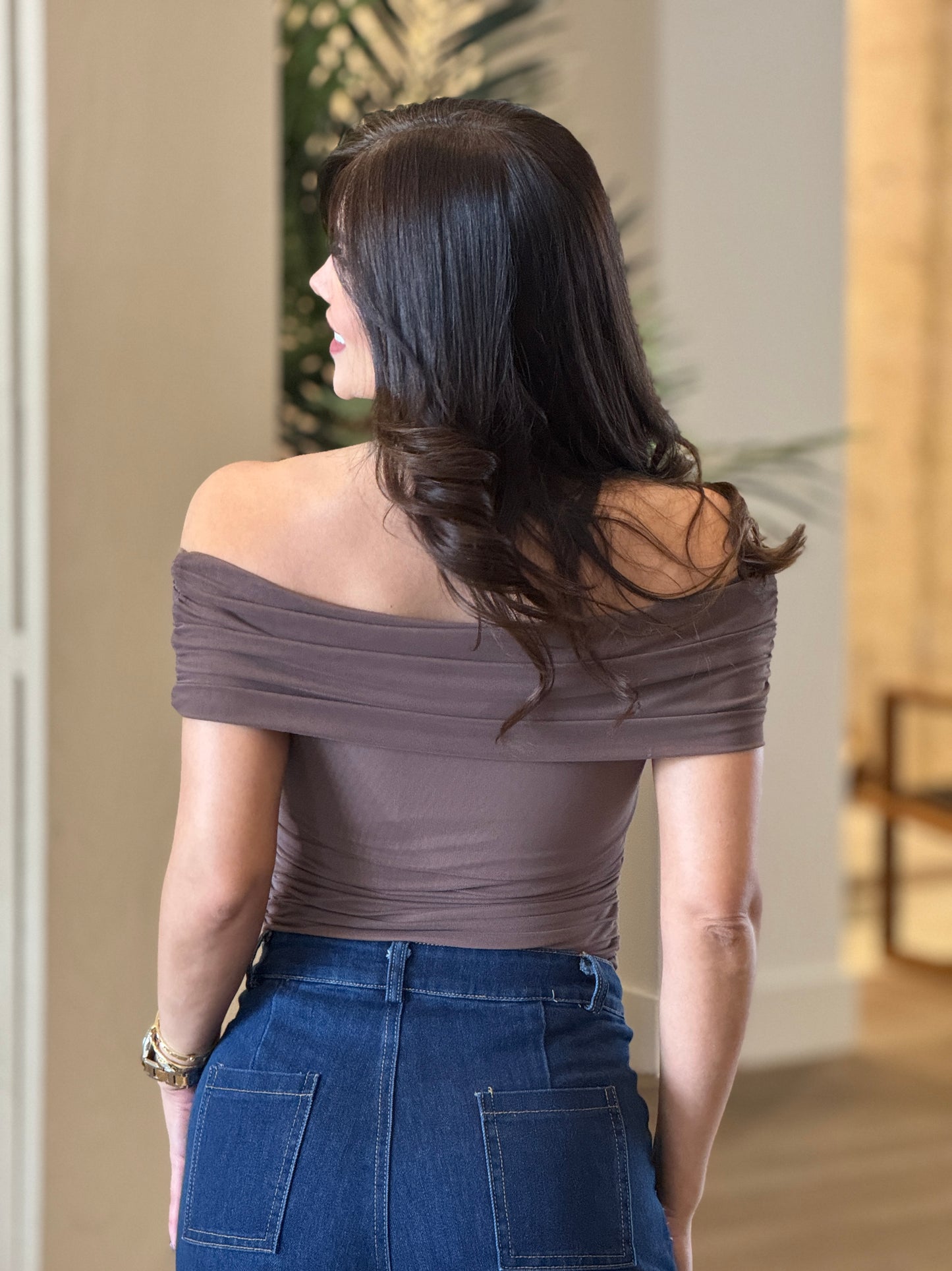Kelly Brown Mesh Top