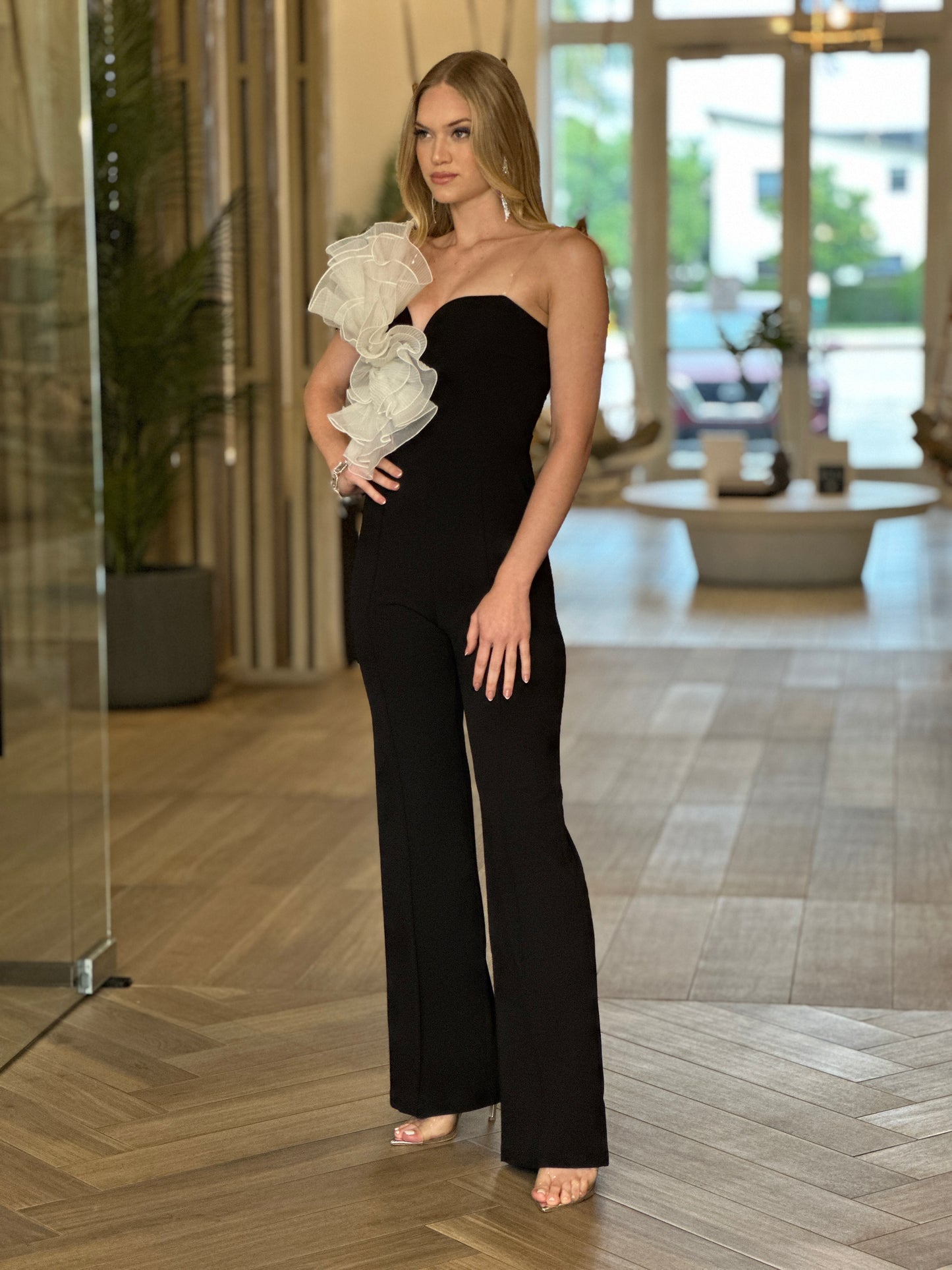 Valentine Black/White Tulle Jumpsuit