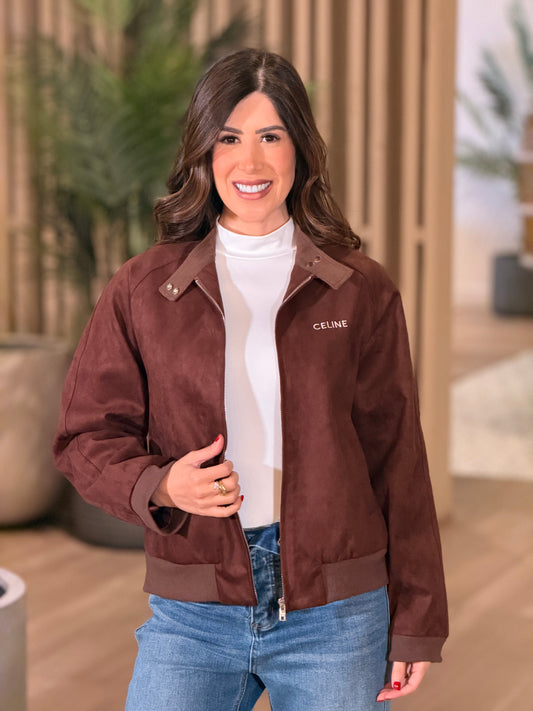 Celi Brown Suede Jacket