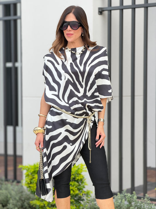 0037 Bottari Zebra Satin Top