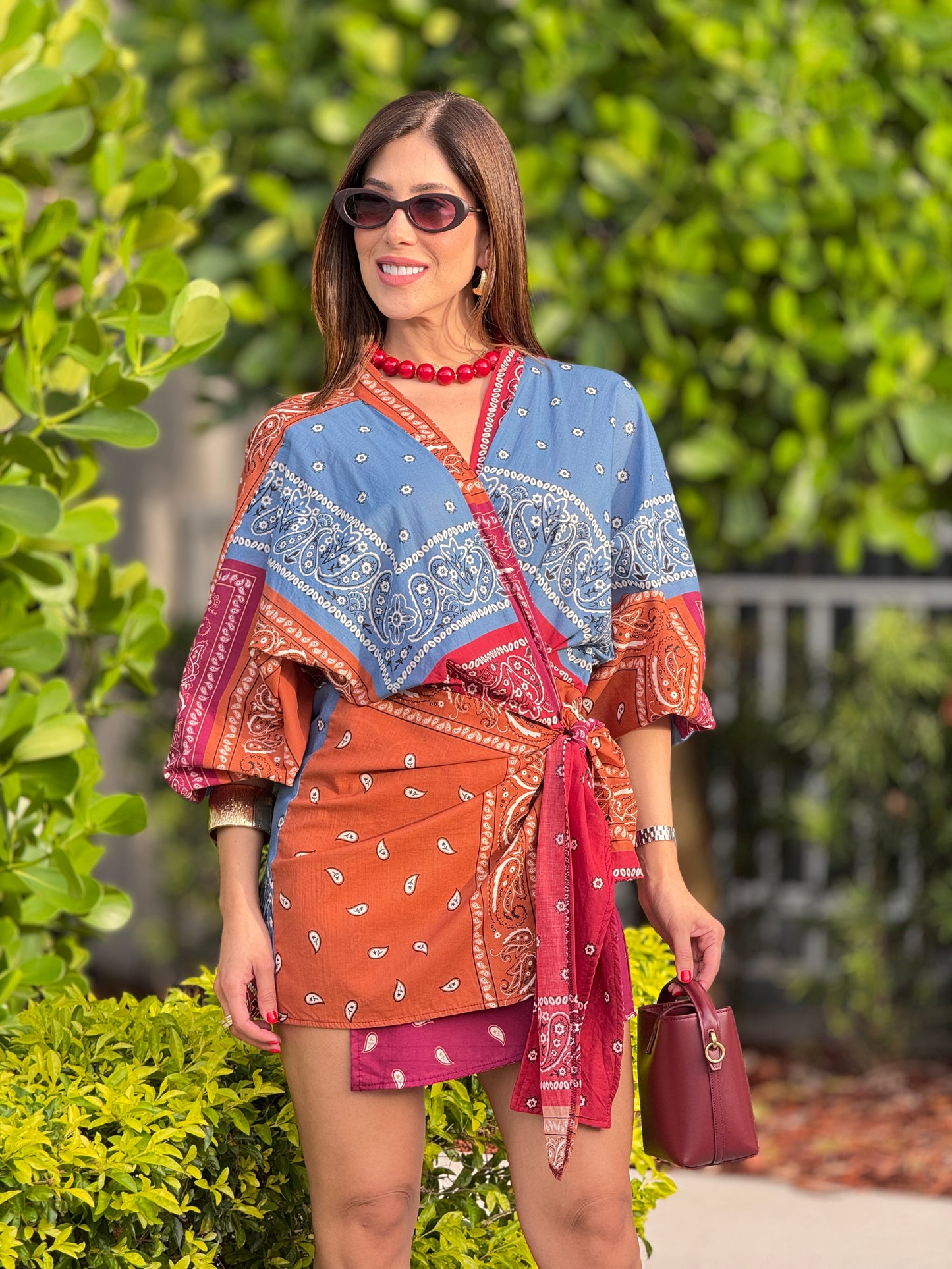 Paisley Blue/Orange/Red Dress