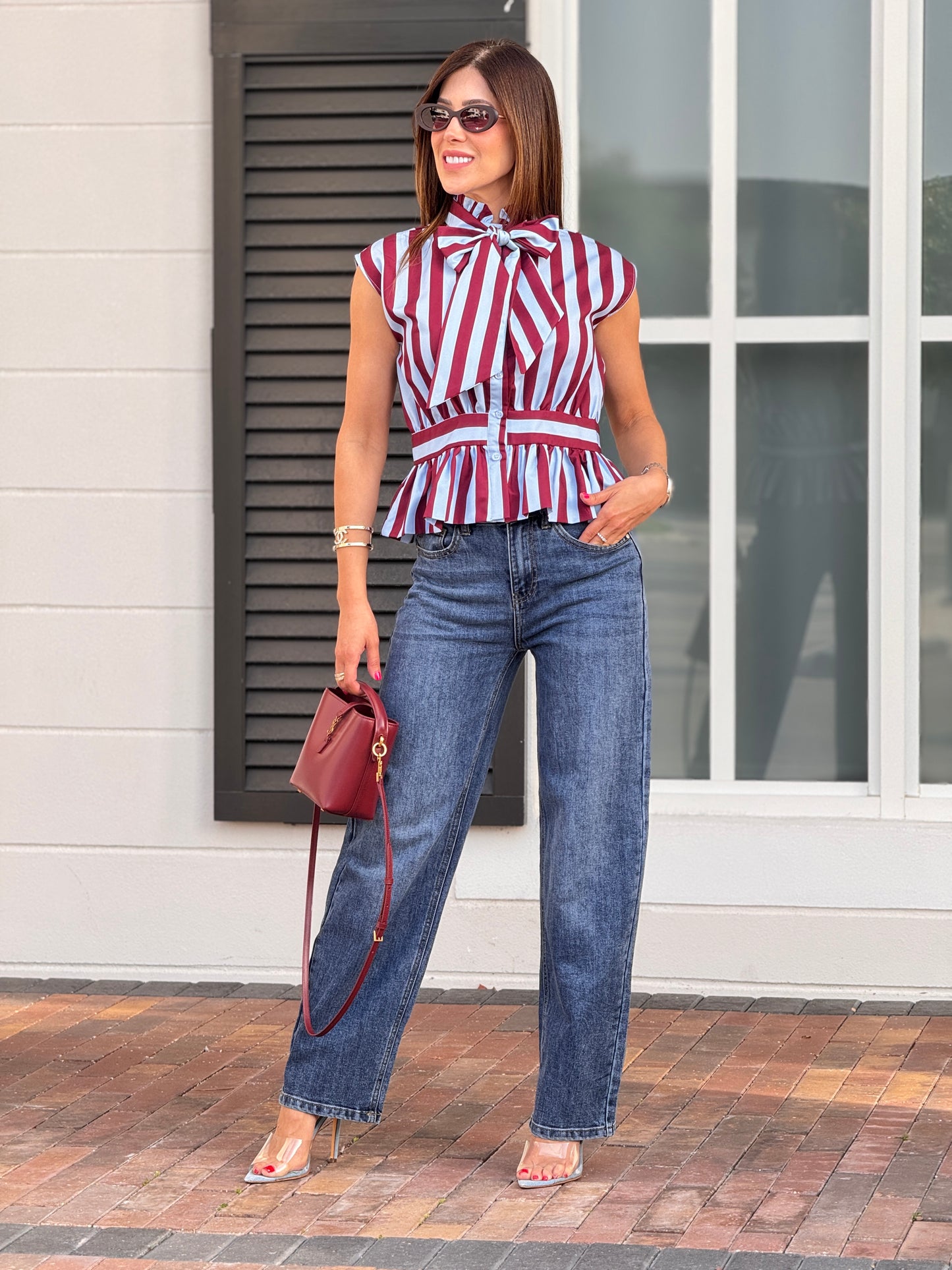 Waxy Denim Barrel Jeans