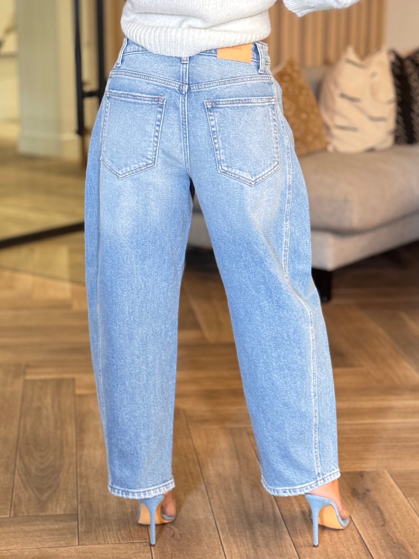 Cielito Mid Denim Barrel Jeans