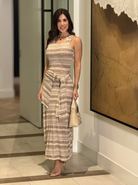 Japan Beige Lines Dress