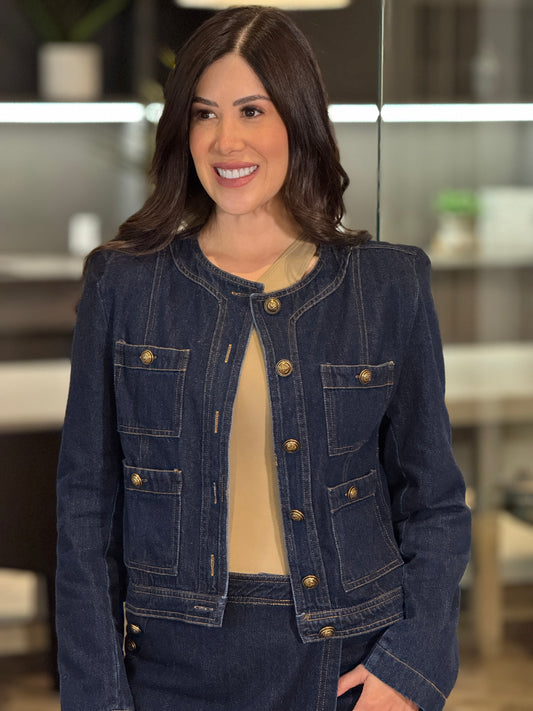 Jennifer Gold Buttons Denim Jacket