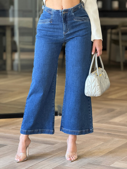 Risen Wide Dark Wash Jeans