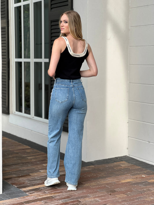 Cece Pearl Pocket Rhinestone Jeans