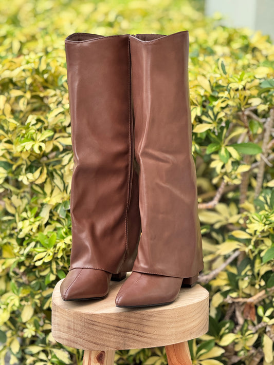 Polina Brown Leather Boots