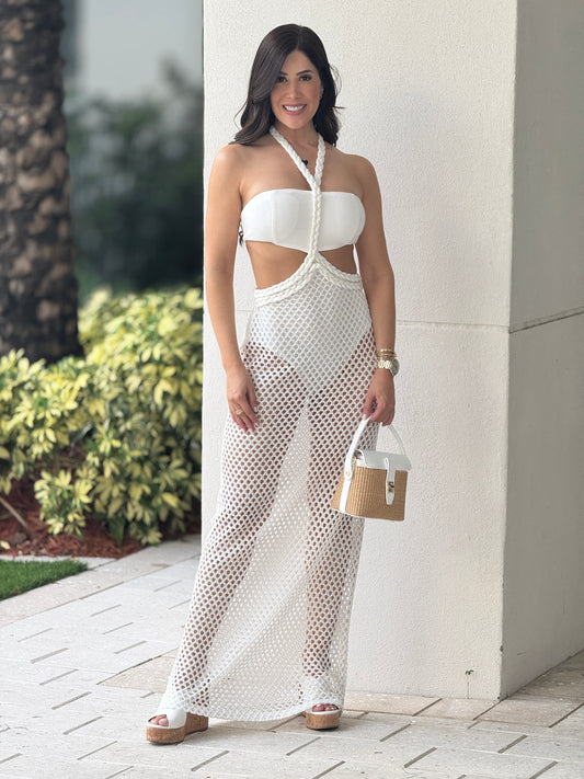 Valerie White Torchon Cutout Dress